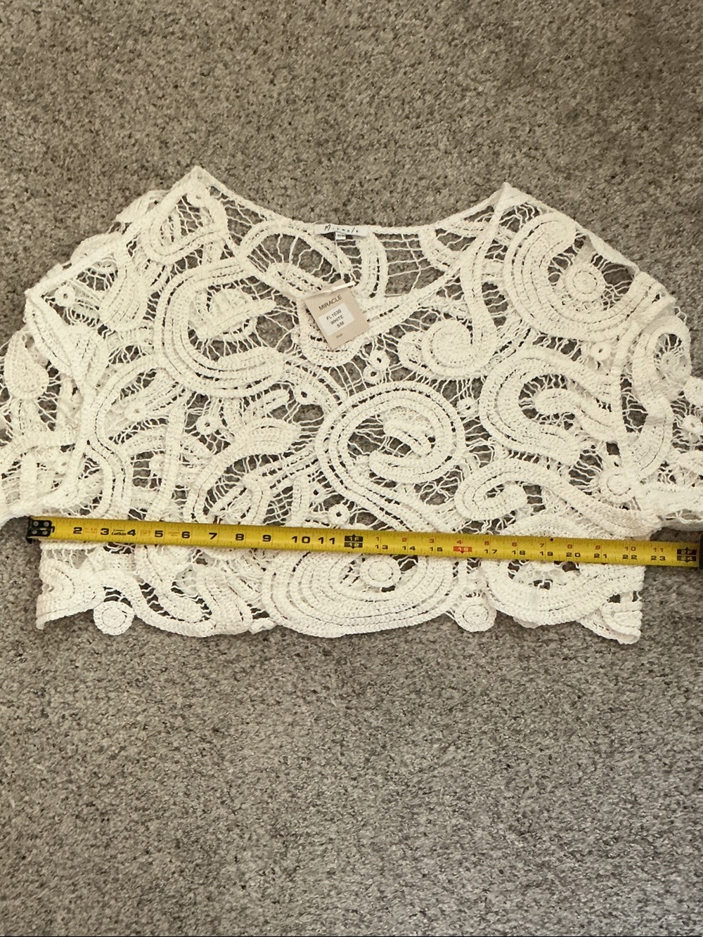 NWT Miracle Crochet Boho Lace Top ~ White - Picture 5 of 7